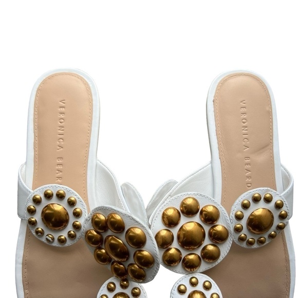 Veronica Beard - Minari Slip On T Strap Embellished Slide Sandals Sz 8 - Picture 4 of 11